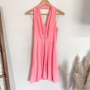 Y2K Silk Pink Halter Amanda Uprichard Mini Dress